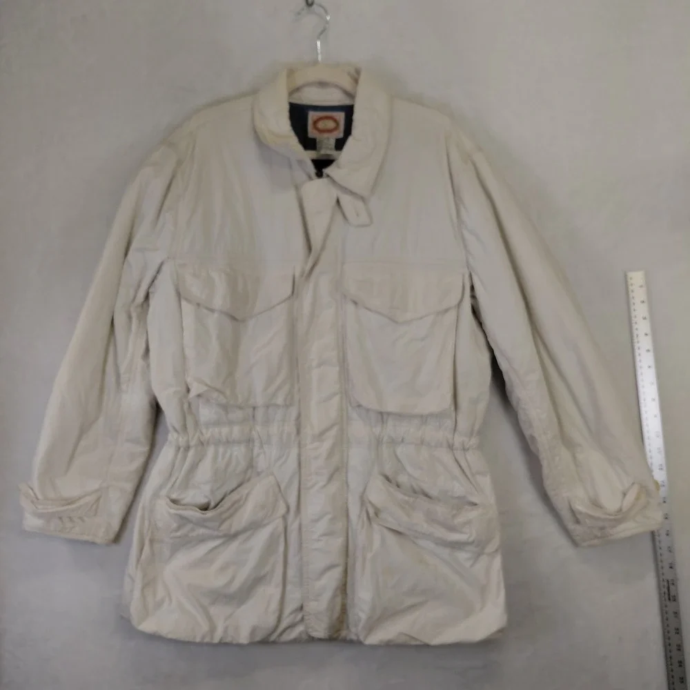 Vintage Banana Republic Mens Safari Field Jacket Cream Cotton Mill Valley M